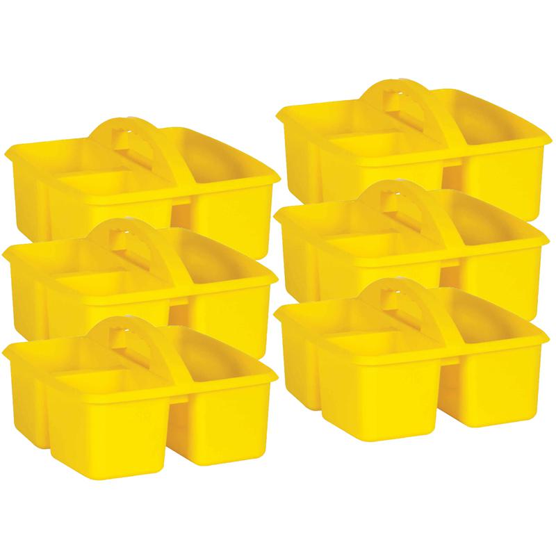 Yellow Plastic Storage Caddy, Pack of 6. Picture 1