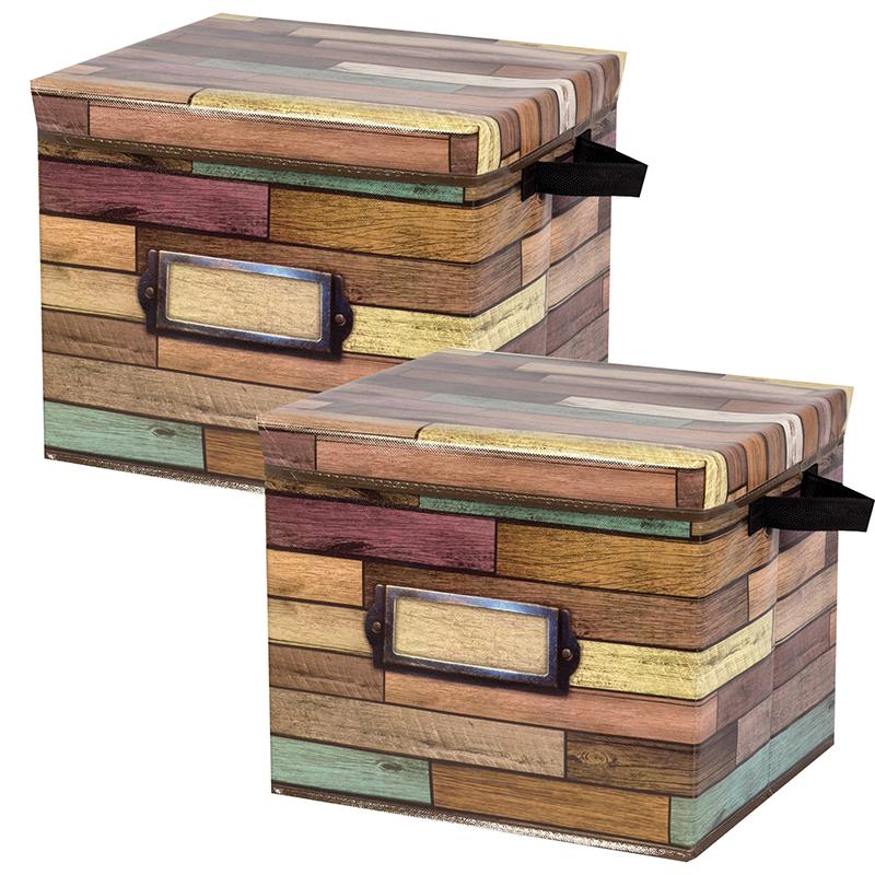 Reclaimed Wood Design Storage Box, Pack of 2. Picture 1