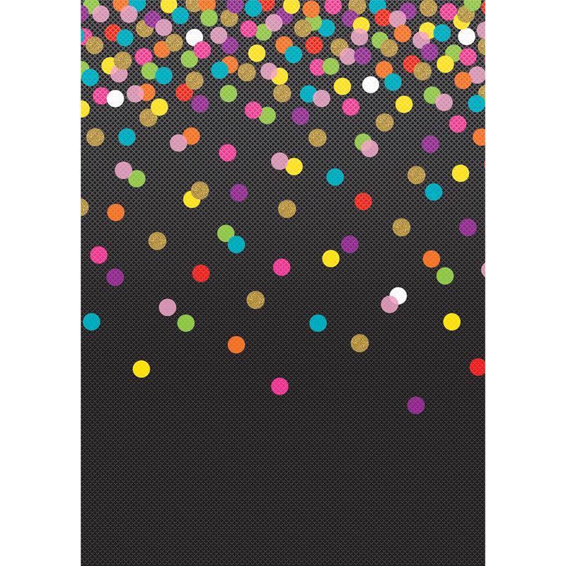 Better Than Paper Bulletin Board Roll, Colorful Confetti on Black, 4 Rolls. Picture 1