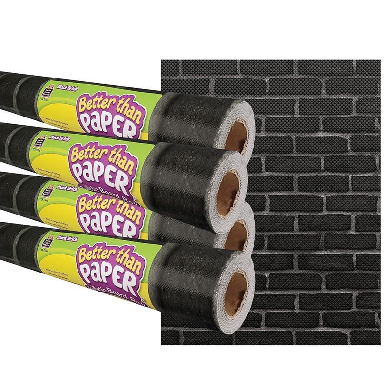 Black Brick Better Than Paper Bulletin Board Roll, 4' x 12', Pack of 4. Picture 1