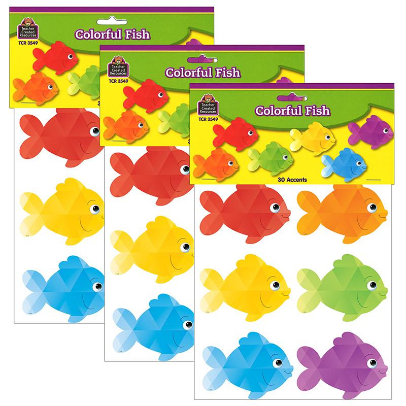 Colorful Fish Accents, 30 Per Pack, 3 Packs. Picture 1