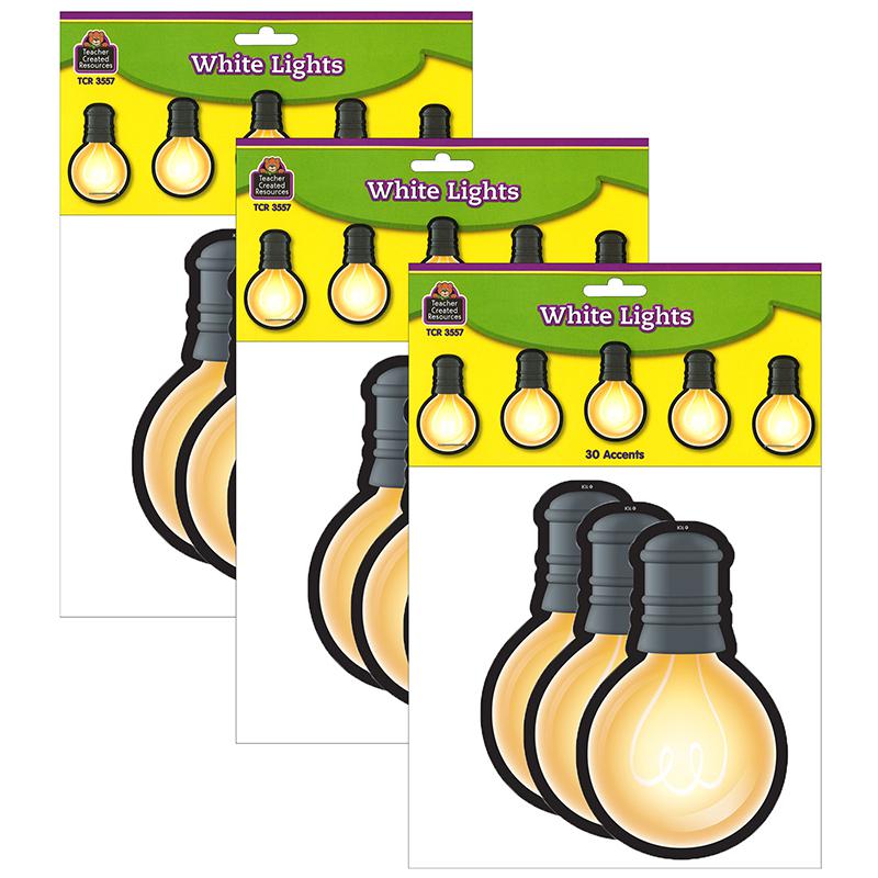 White Light Bulbs Accents, 30 Per Pack, 3 Packs. The main picture.