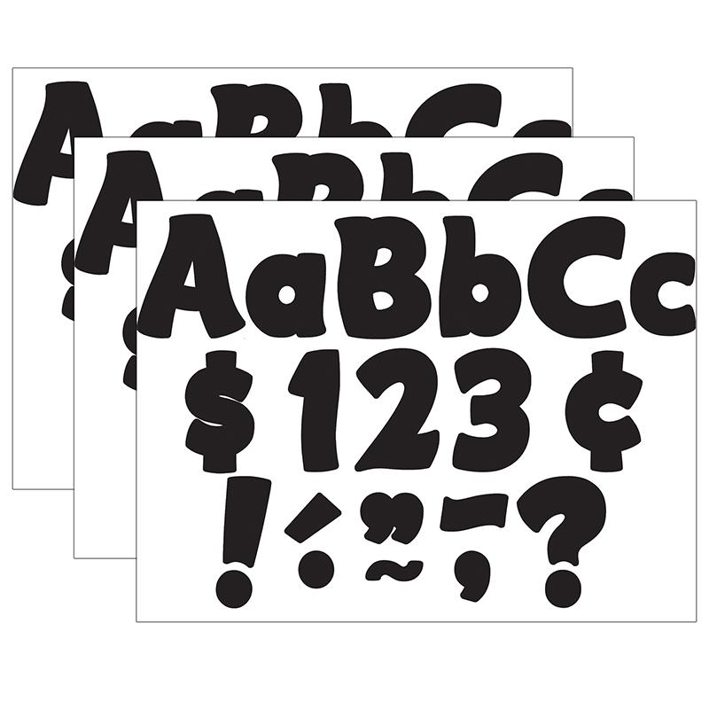 Black Funtastic 4" Letters Combo Pack, 208 Per Pack, 3 Packs. Picture 1