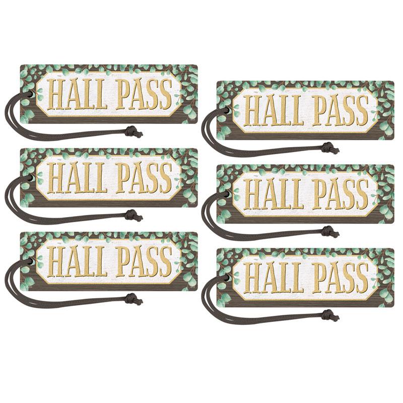 Eucalyptus Magnetic Hall Pass, Pack of 6. Picture 1