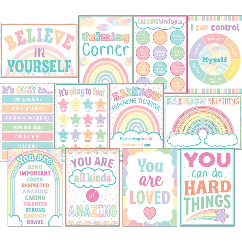 Pastel Pop Calming Strategies Small Poster 12-Pack. Picture 1