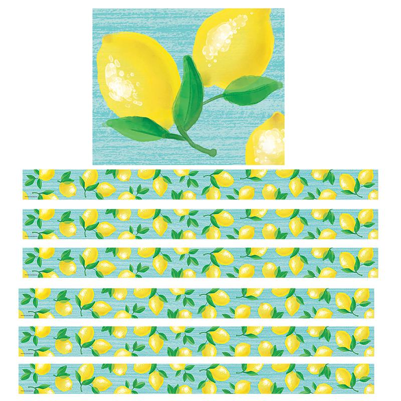 Lemon Zest Straight Border Trim, 35 Feet Per Pack, 6 Packs. Picture 1