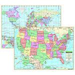 US & WORLD PRIMARY DESKPAD MAPS 5PK. Picture 2