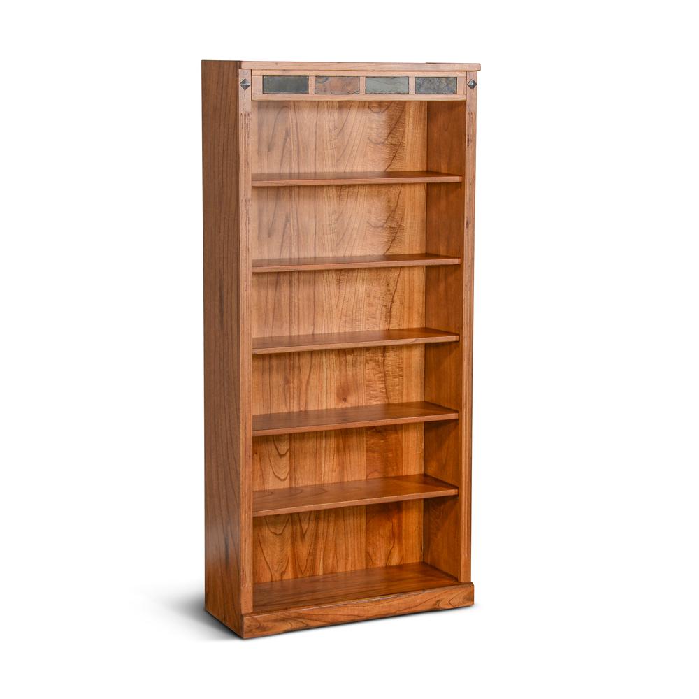 Sunny Designs Sedona 72" Adjustable Shelf Wood Bookcase in Rustic Oak. Picture 1