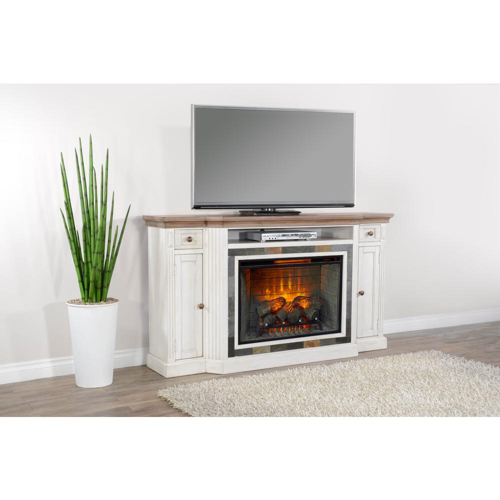Sunny Designs 72" Media Console with Electric Fireplace. Picture 3