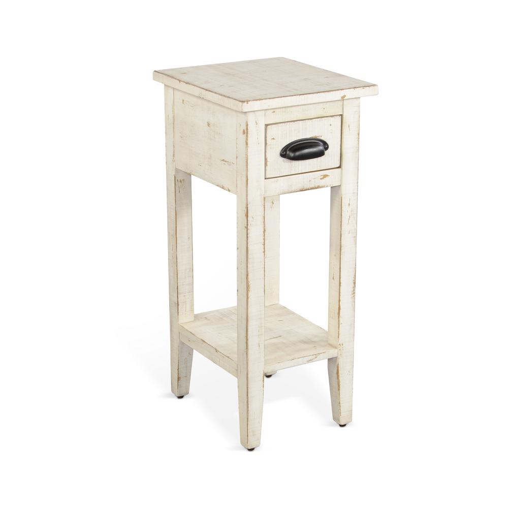 Sunny Designs White Sand Chair Side Table. Picture 1