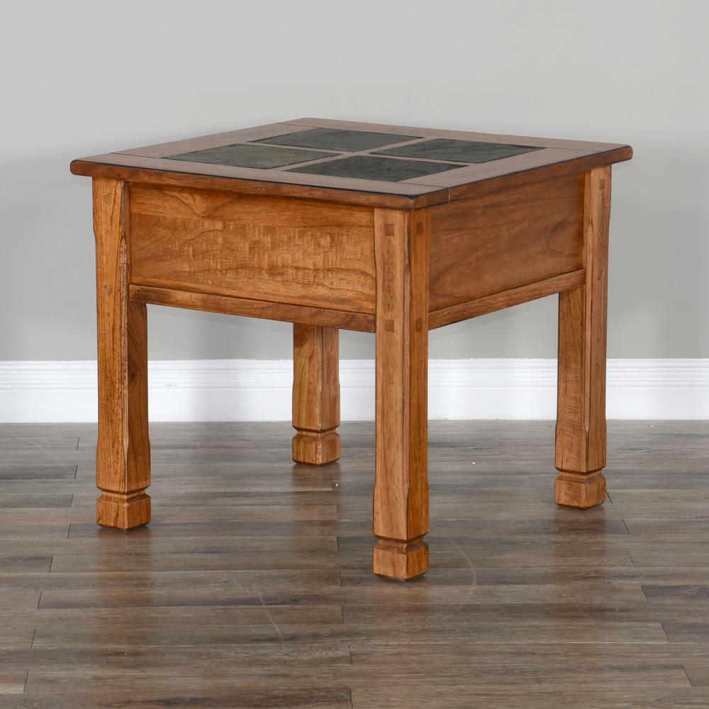 Sunny Designs Sedona 26" Transitional Wood End Table in Rustic Oak. Picture 5