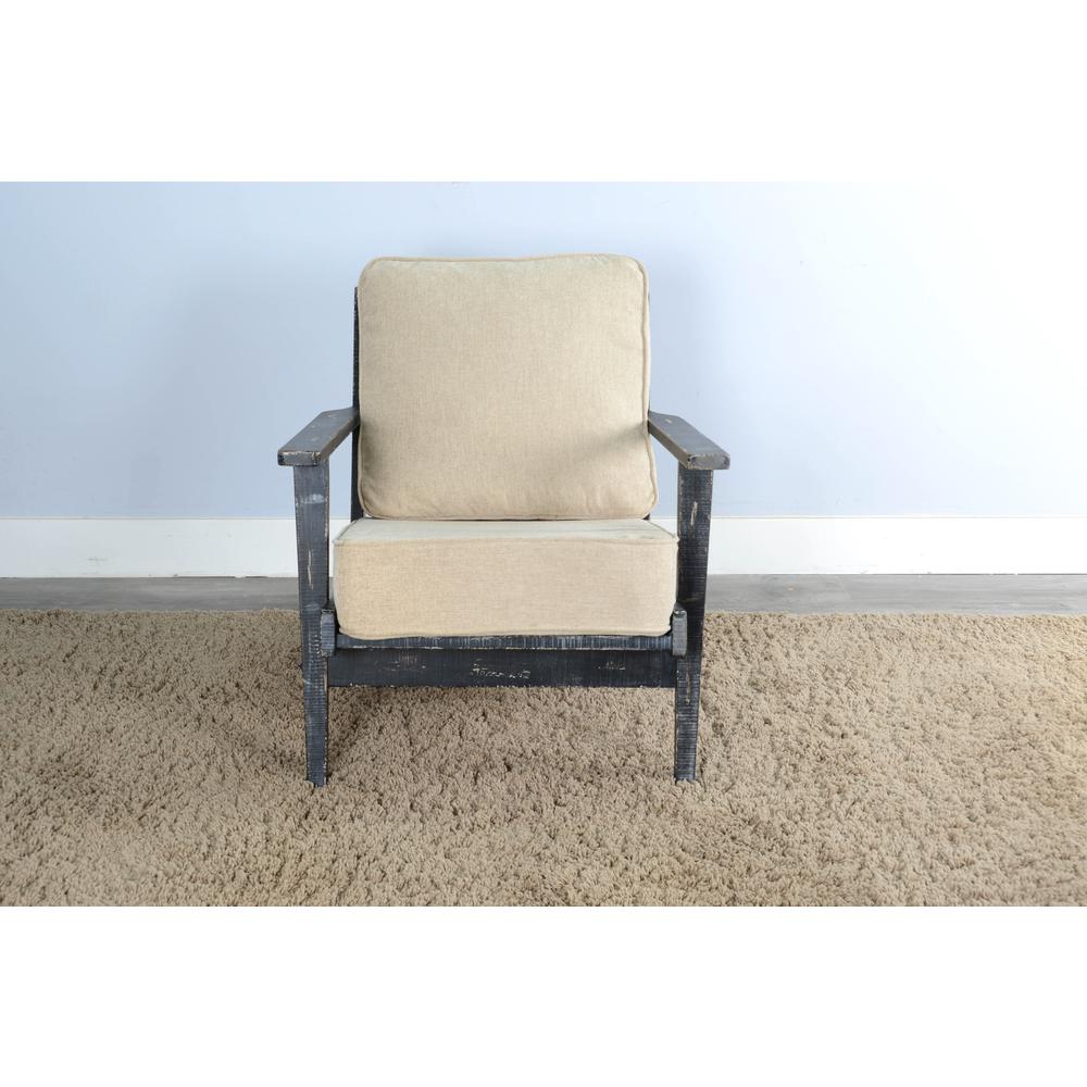 Sunny Designs Marina Mid-Century Mahogany Accent Chair with Cushion - Black Sand. Picture 2