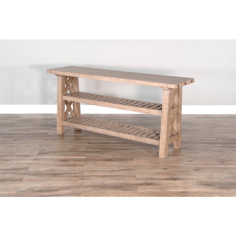 Sunny Designs Vivian 60" Farmhouse Mahogany Wood Sofa Table in Light Brown. Picture 3