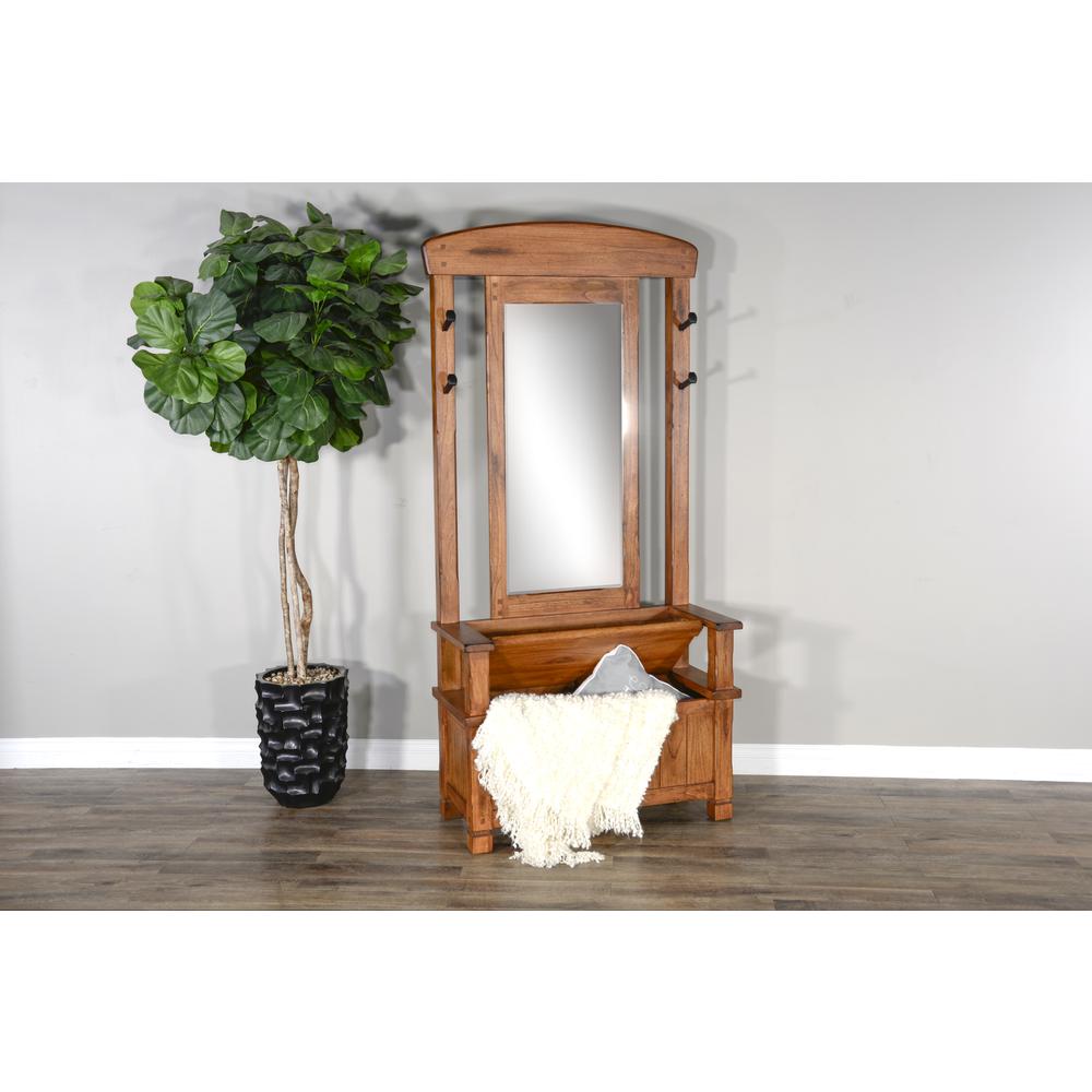 Sunny Designs 78" 4-hook Farmhouse Wood Hall Tree. Picture 5