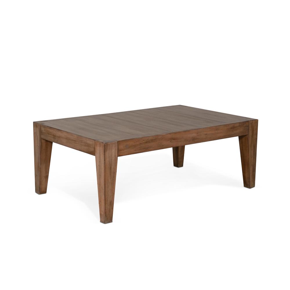 Sunny Designs Doe Valley 48" Mahogany Wood Coffee Table in Taupe Brown. Picture 1
