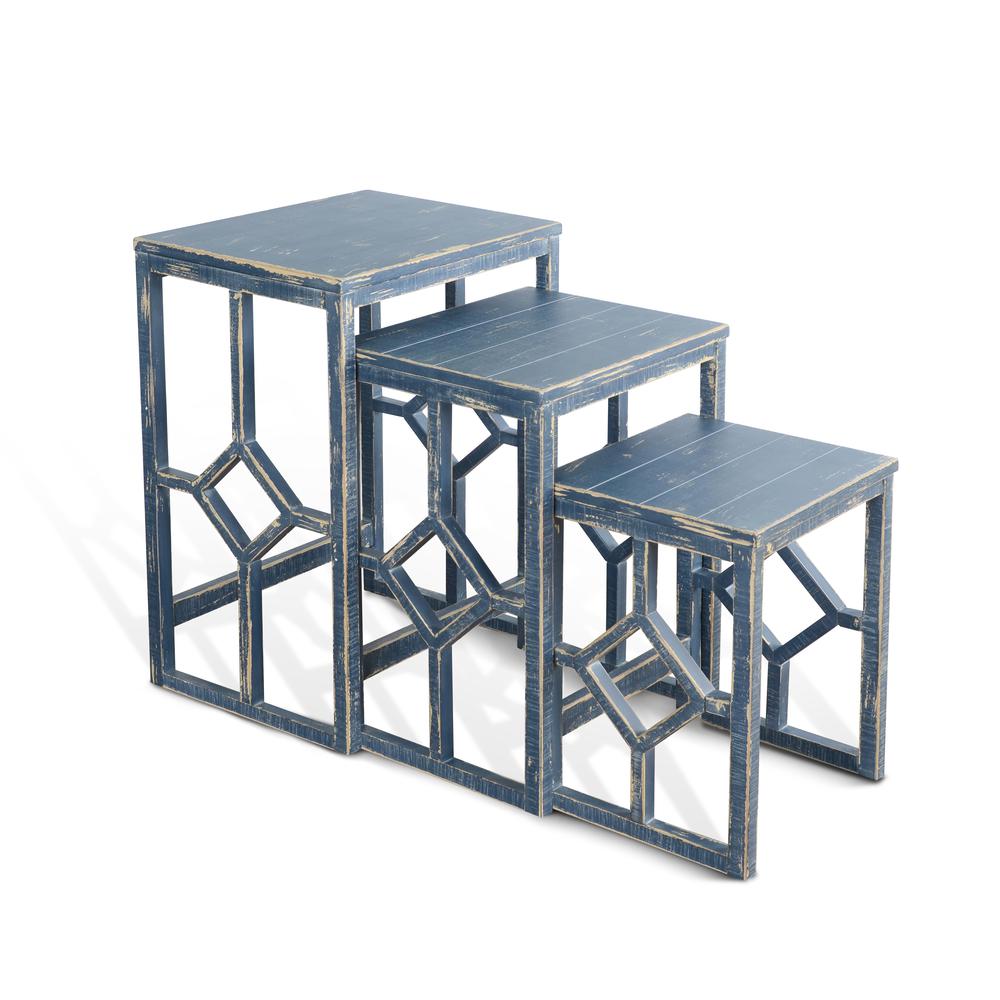 Sunny Designs Ocean Blue Nesting Table. Picture 1