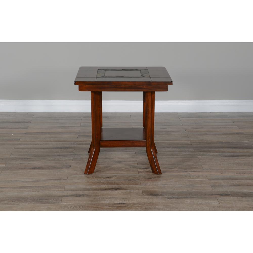 Sunny Designs Santa Fe 25" Mahogany Wood End Table in Dark Chocolate. Picture 5