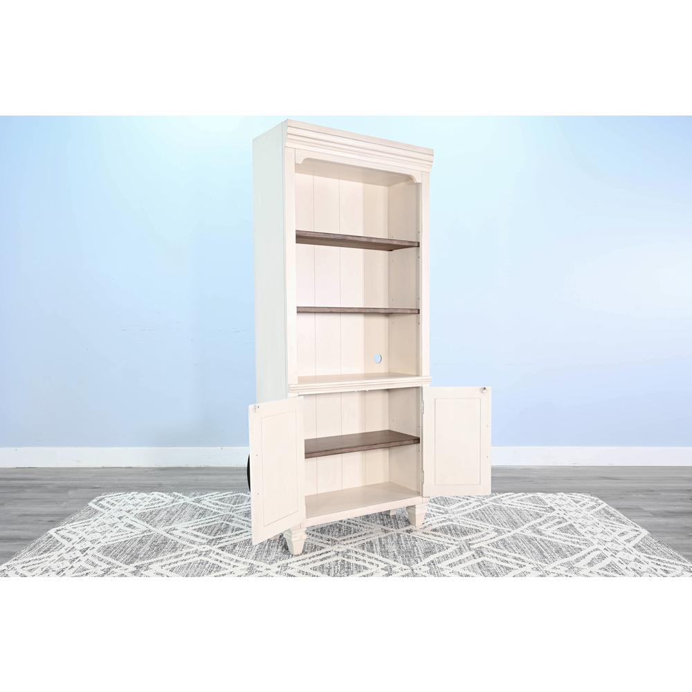 Sunny Designs white Two-Tone Wood Bookcase. Picture 4