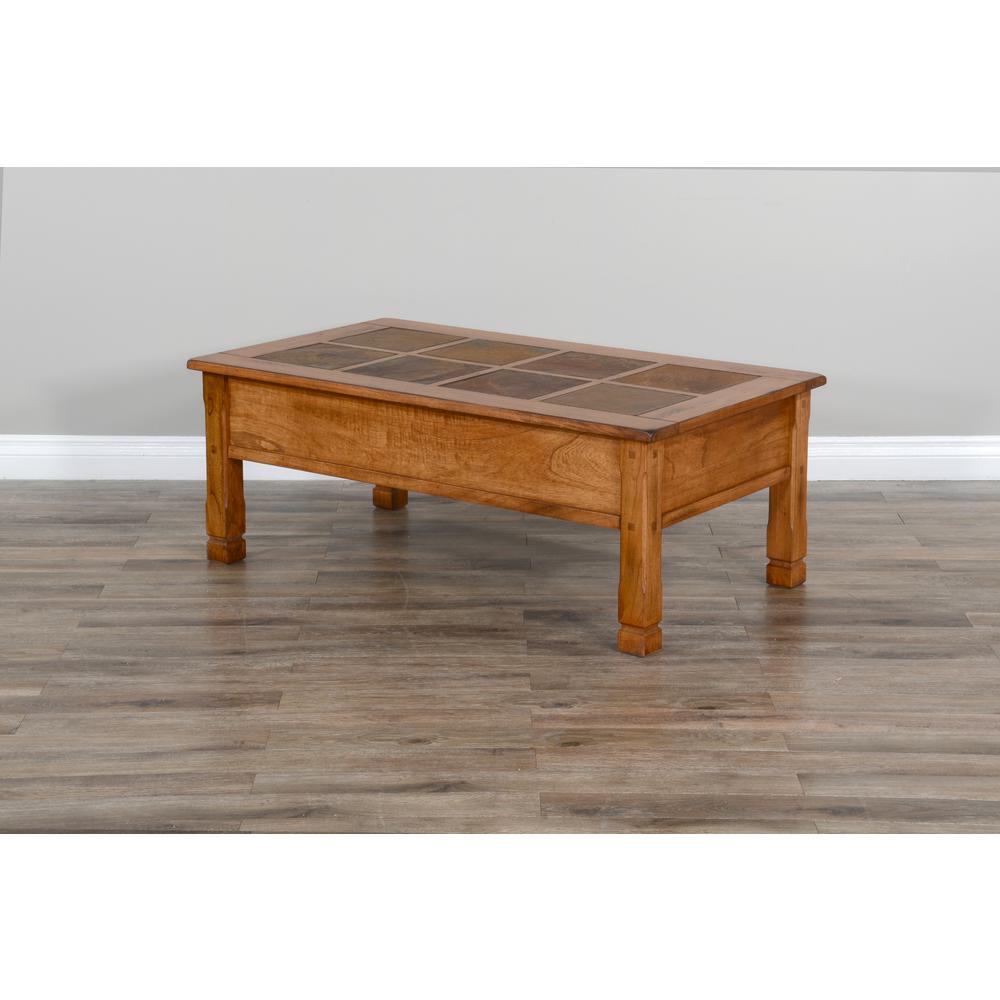 Sunny Designs Sedona 49" Transitional Wood Coffee Table in Rustic Oak. Picture 4