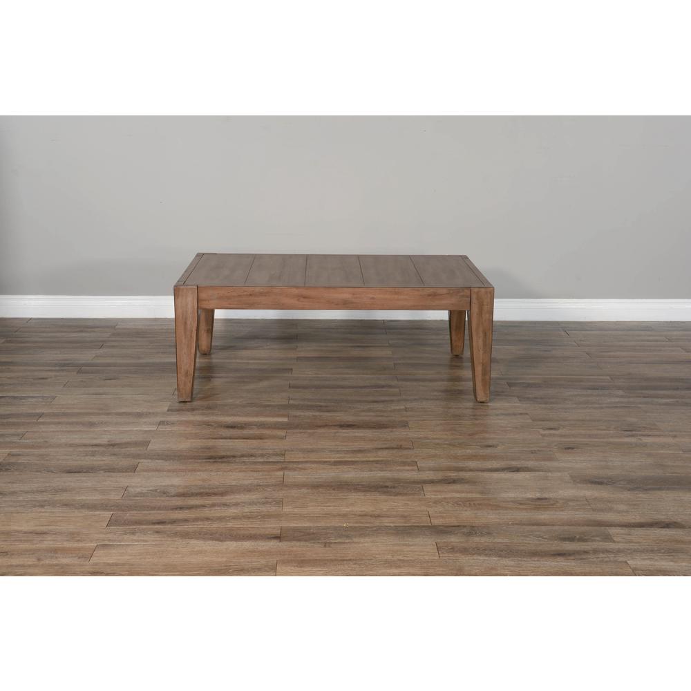 Sunny Designs Doe Valley 48" Mahogany Wood Coffee Table in Taupe Brown. Picture 3