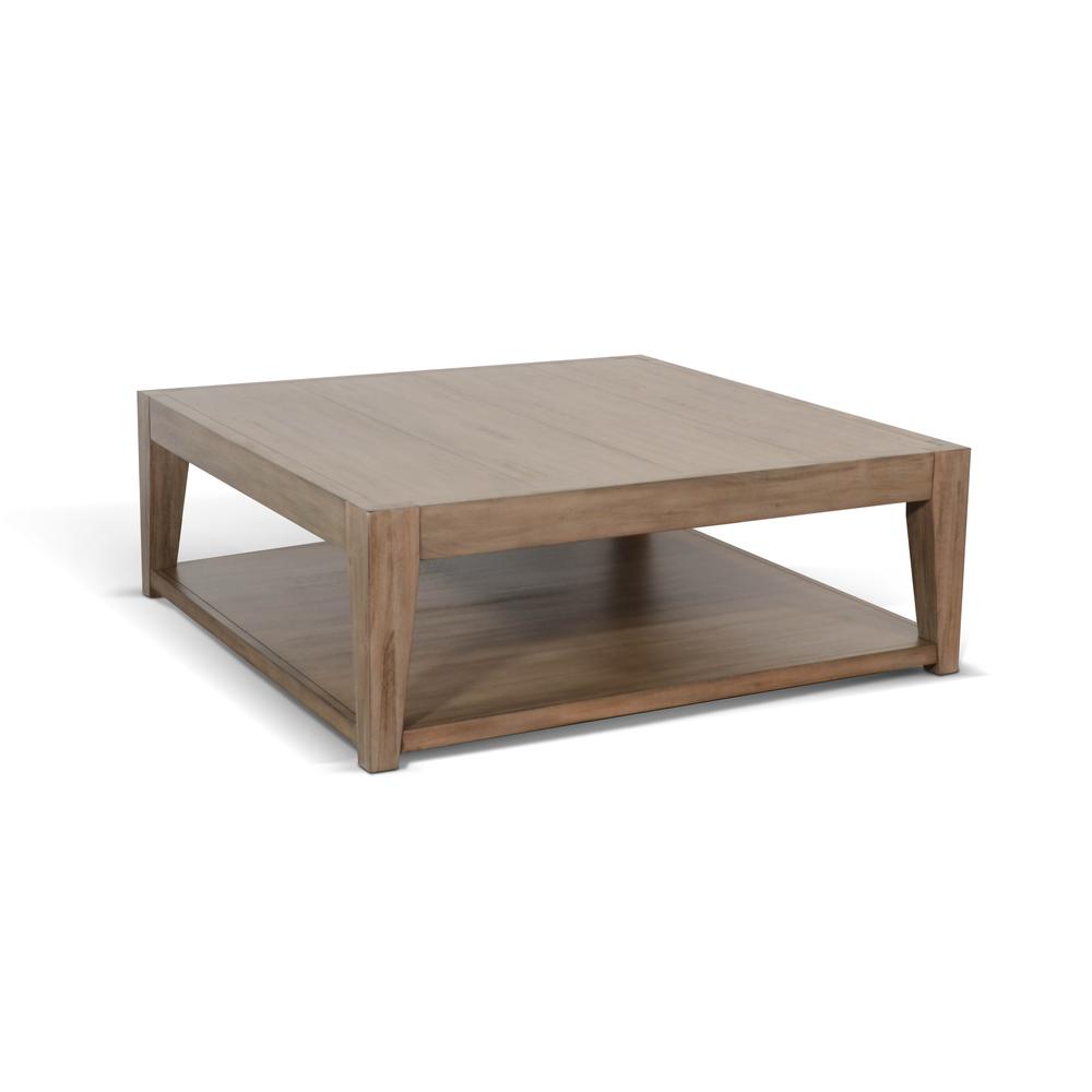 Sunny Designs Doe Valley Mahogany Wood Coffee Table with Casters in Light Brown. Picture 1