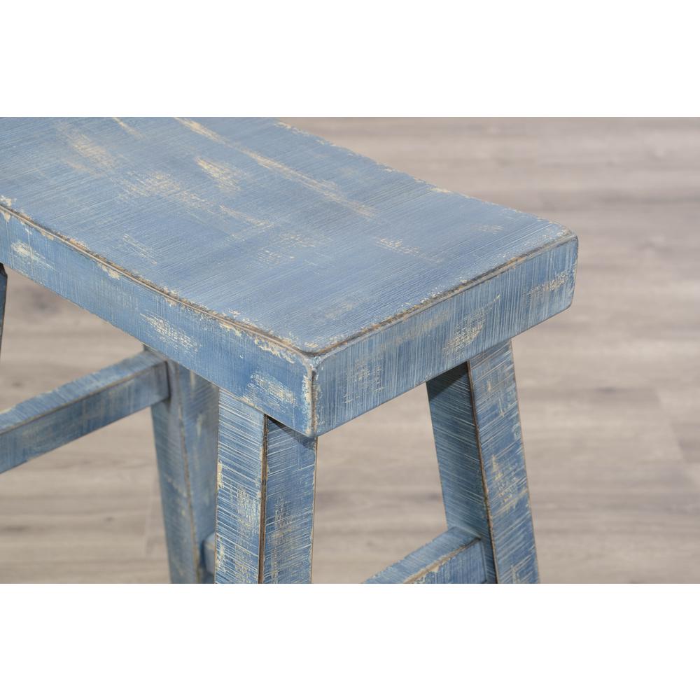 Sunny Designs Ocean Blue Bar Saddle Seat Stool, Wood Seat. Picture 6
