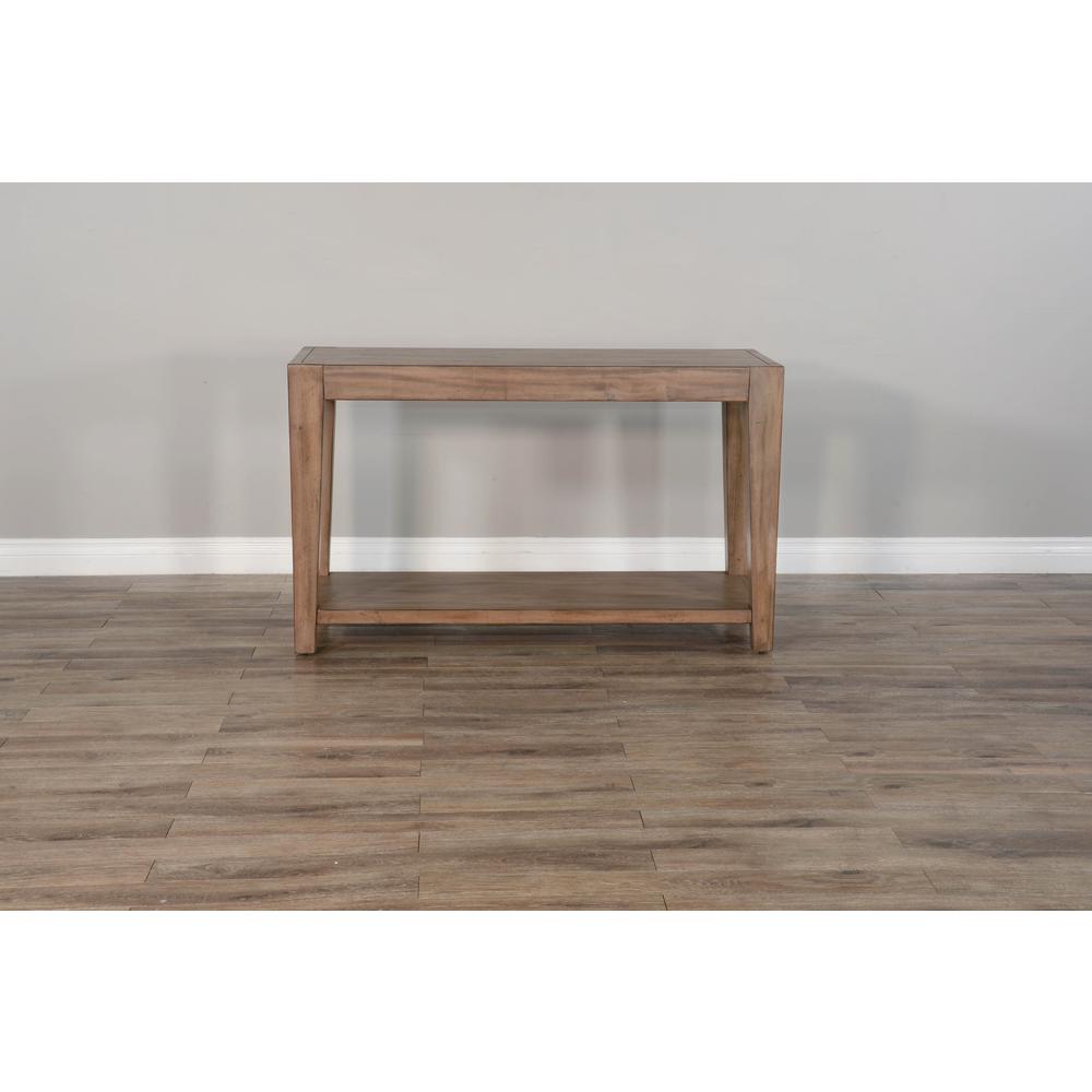Sunny Designs Doe Valley 50" Mid-Century Mahogany Wood Sofa Table in Taupe Brown. Picture 2