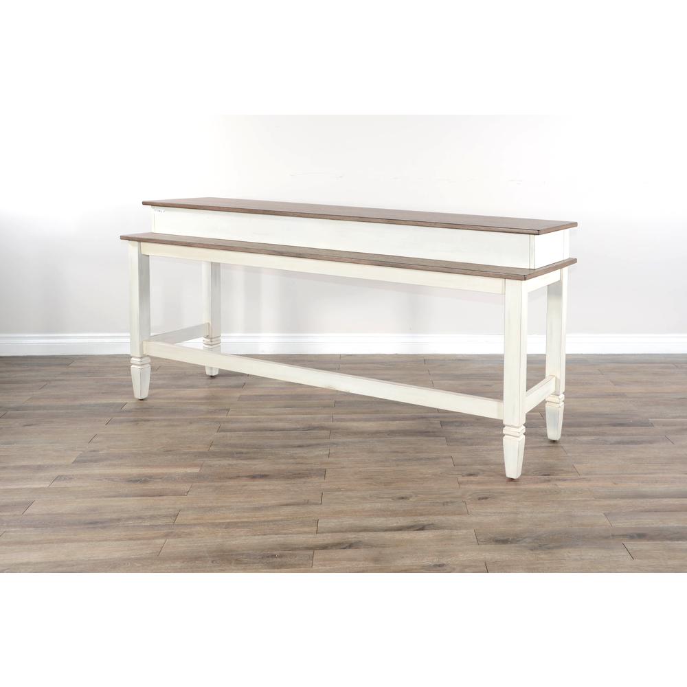 Sunny Designs Pasadena Farmhouse Mahogany Console Table in Off White/Light Brown. Picture 2