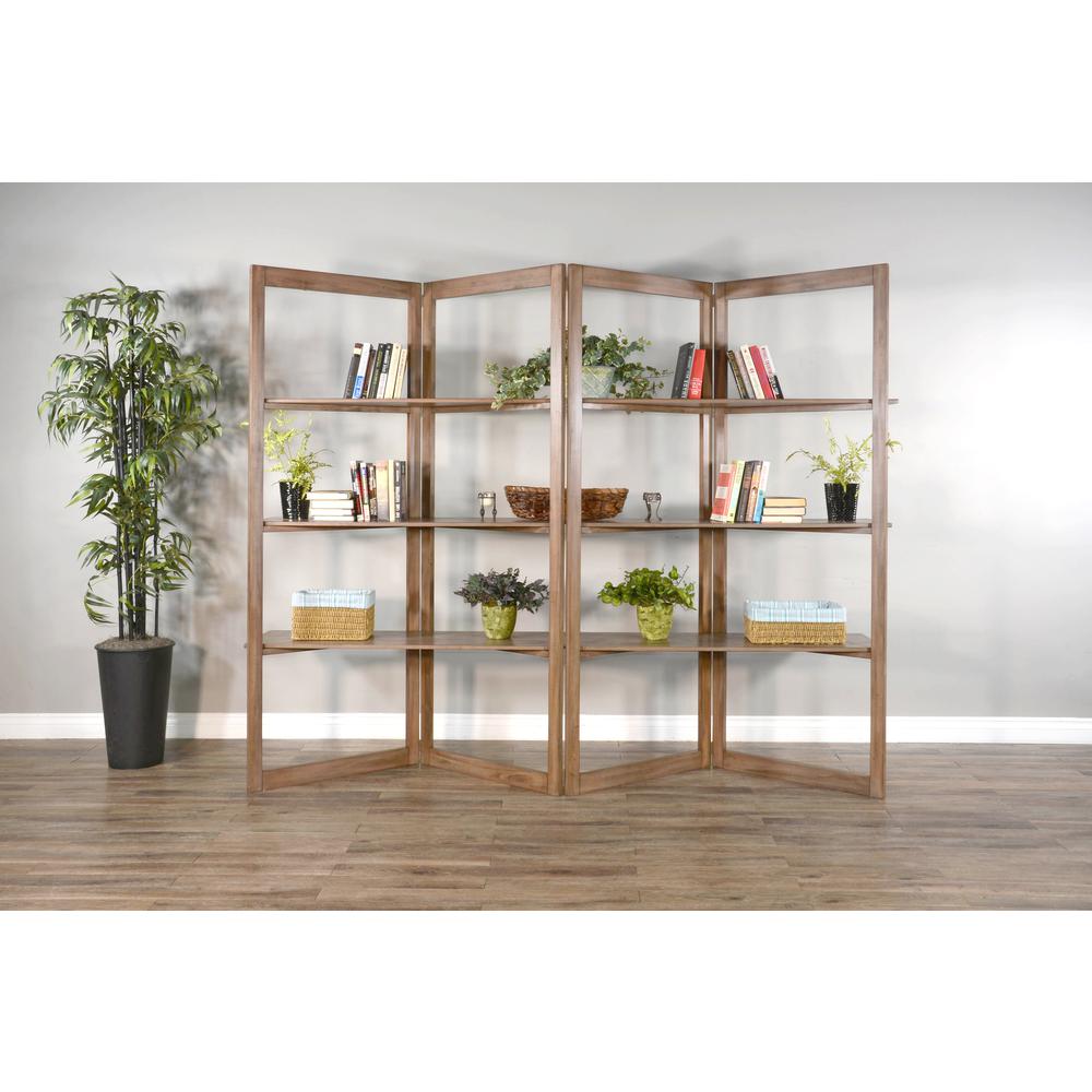 Sunny Designs Doe Valley 80" Wood Room Divider/Bookcase in Taupe Brown. Picture 1