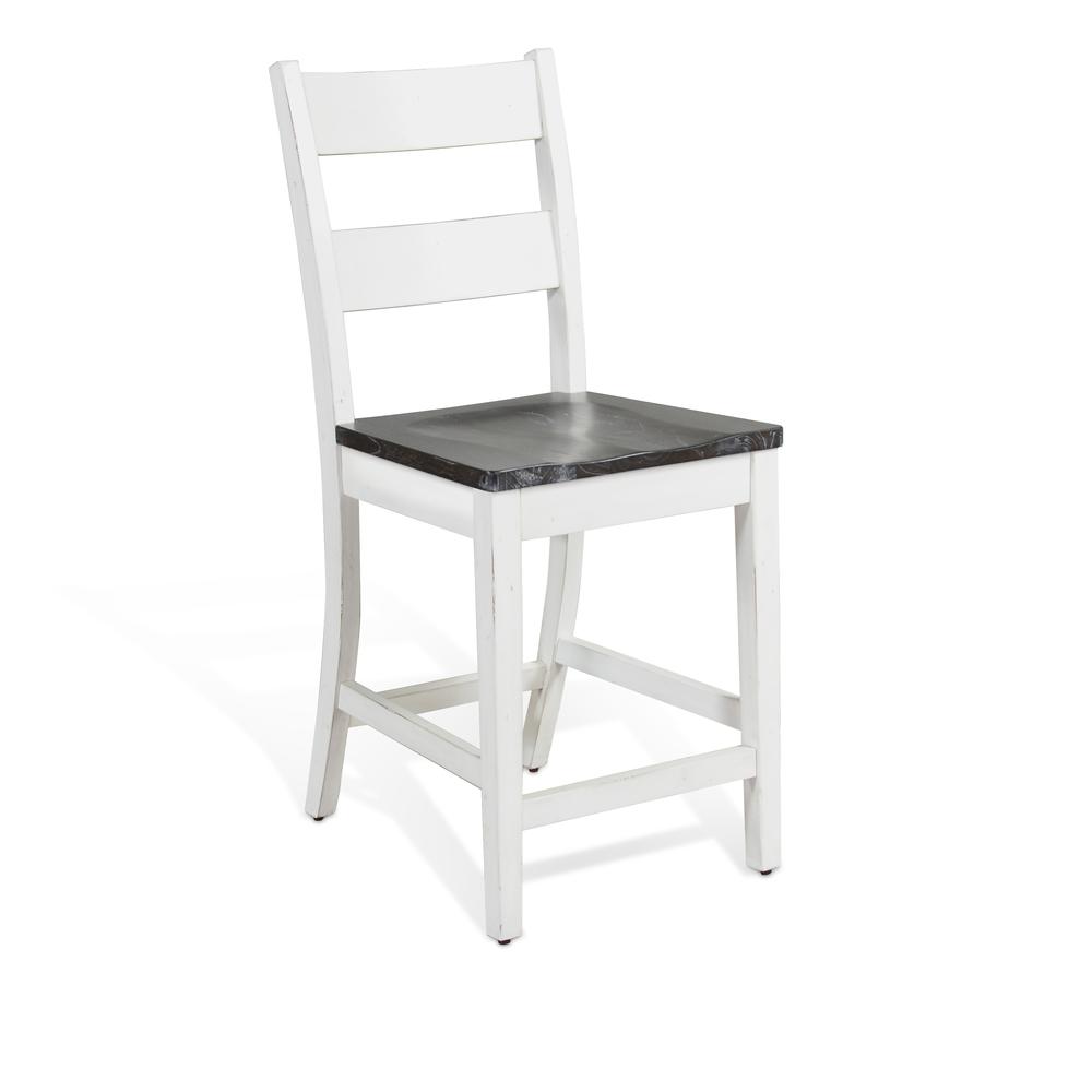 Sunny Designs Counter Ladderback Barstool, Wood Seat. Picture 1