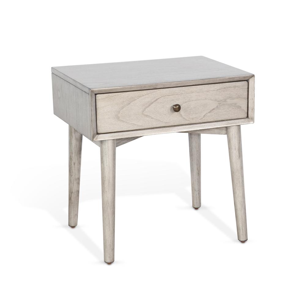 Sunny Designs American Modern 1-Drawer Mindi Wood Night Stand in Modern Gray. Picture 1