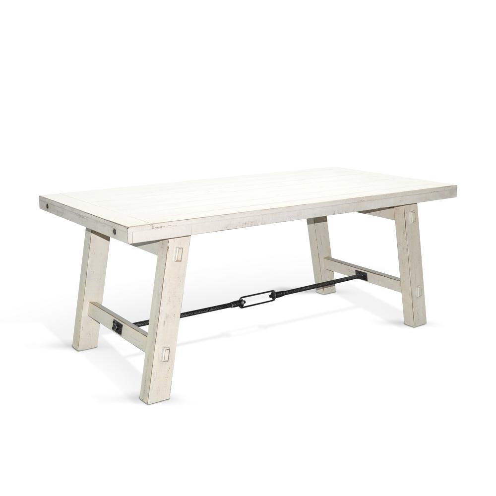 Sunny Designs White Sand Dining Table with Turnbuckle. Picture 1