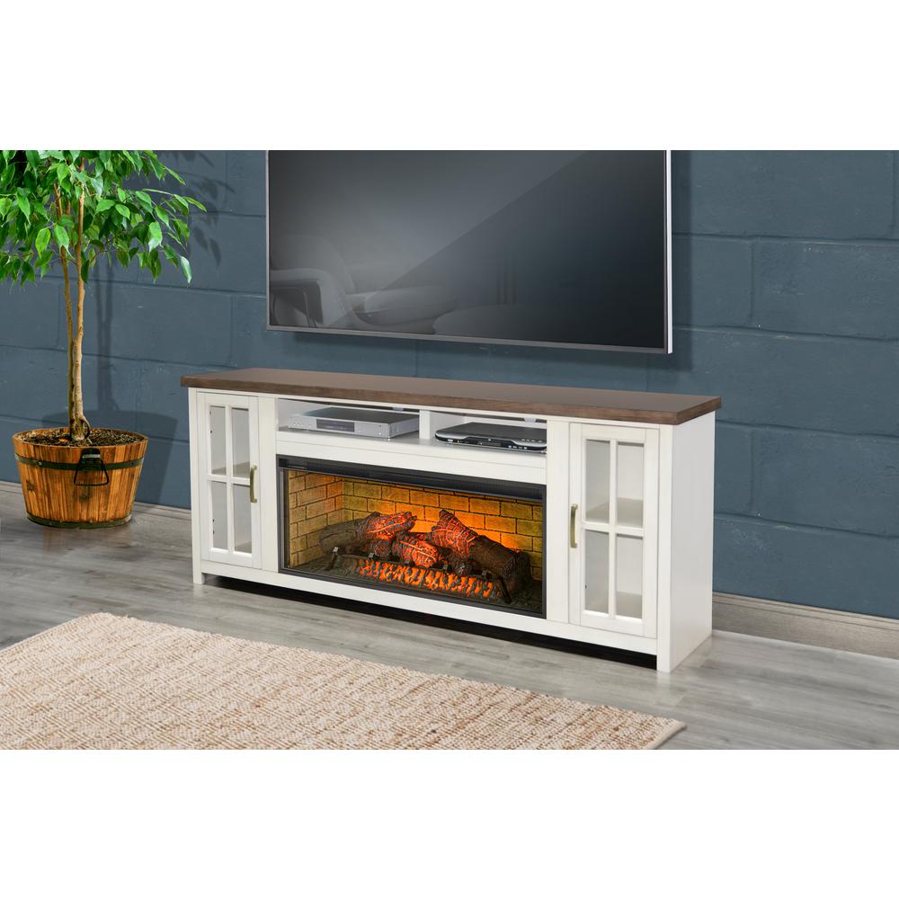 Sunny Designs 76" Media Console with Electric Fireplace. Picture 2