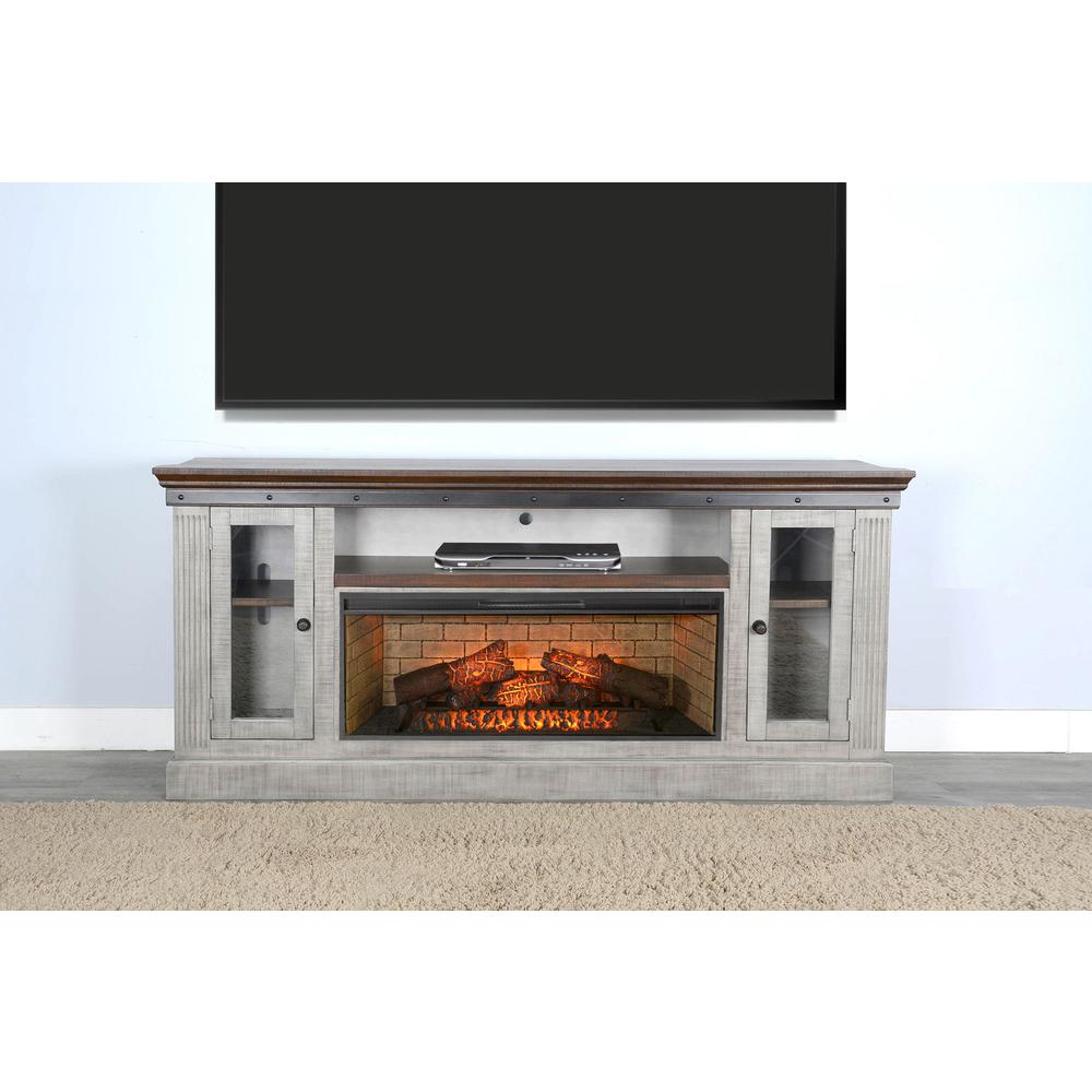 Sunny Designs 128" Entertainment Wall with Electric Fireplace. Picture 2