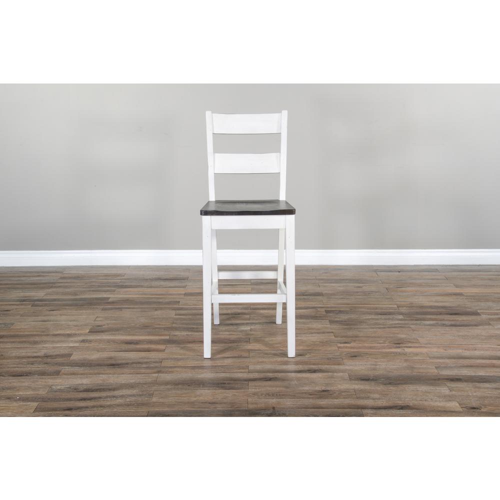Sunny Designs Solid Wood Ladderback Barstool, Wood Seat. Picture 2