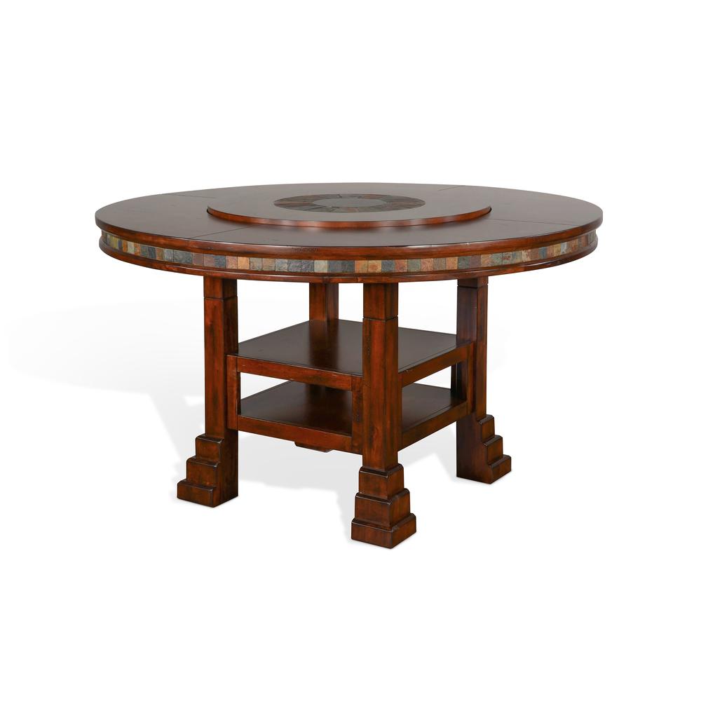Sunny Designs Santa Fe 60"R Table with Lazy Susan. Picture 1