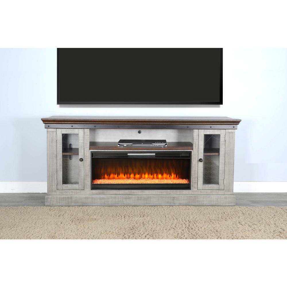 Sunny Designs 128" Entertainment Wall with Electric Fireplace. Picture 2
