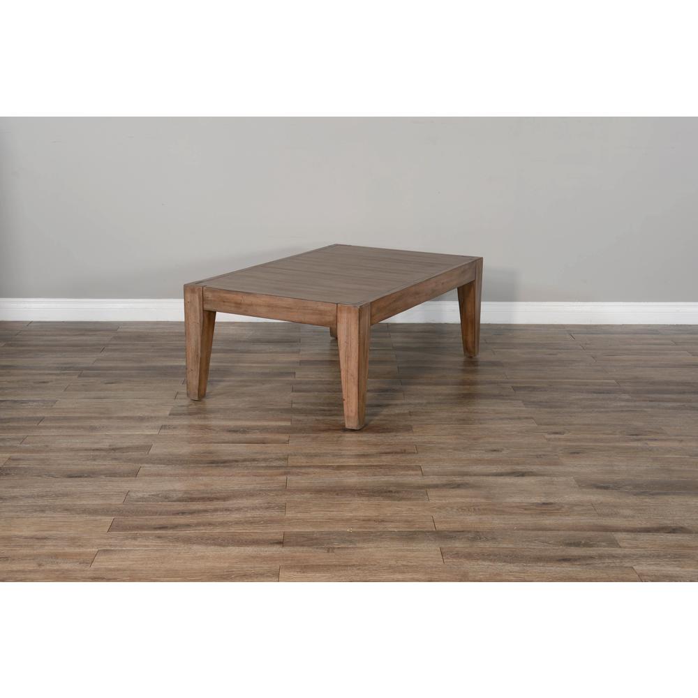 Sunny Designs Doe Valley 48" Mahogany Wood Coffee Table in Taupe Brown. Picture 2