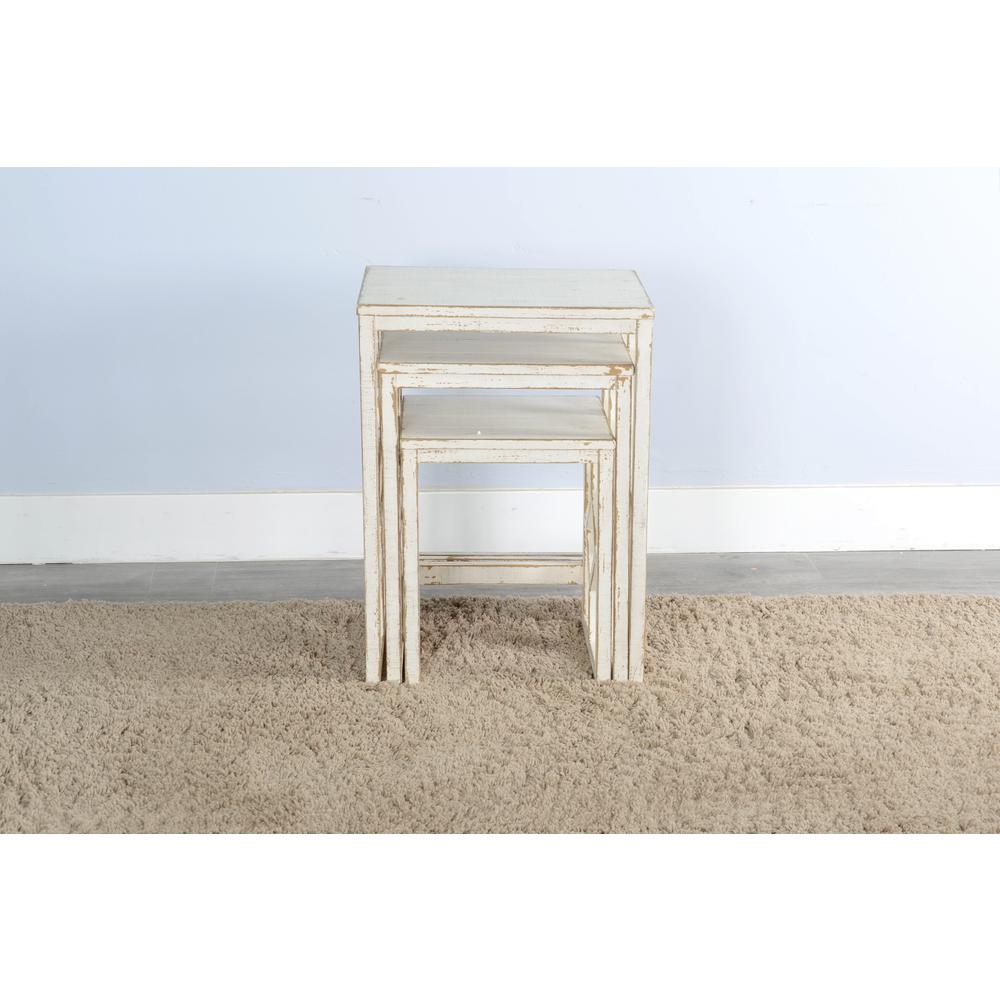 Sunny Designs White Sand Nesting Table. Picture 2