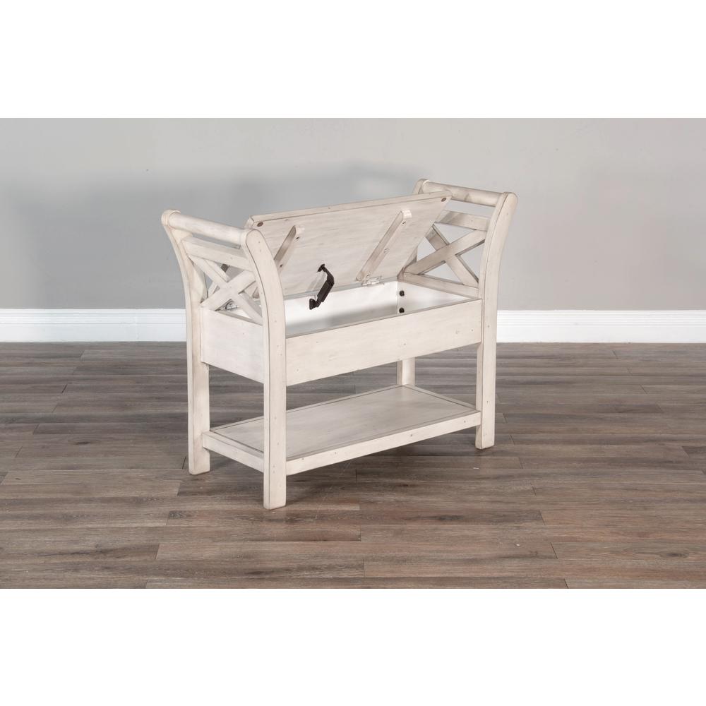Sunny Designs Accent Bench with Storage, Wood Seat. Picture 3