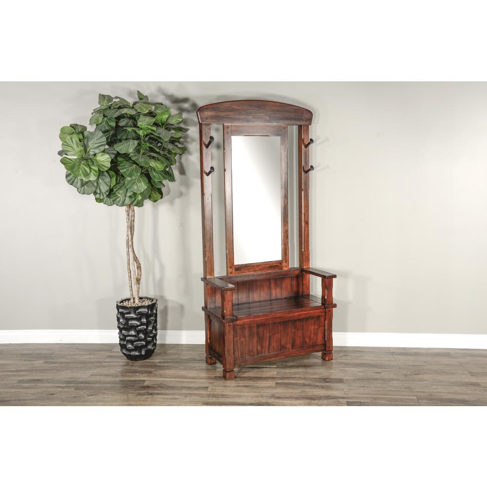 Sunny Designs 78" 4-hook Farmhouse Wood Hall Tree. Picture 2