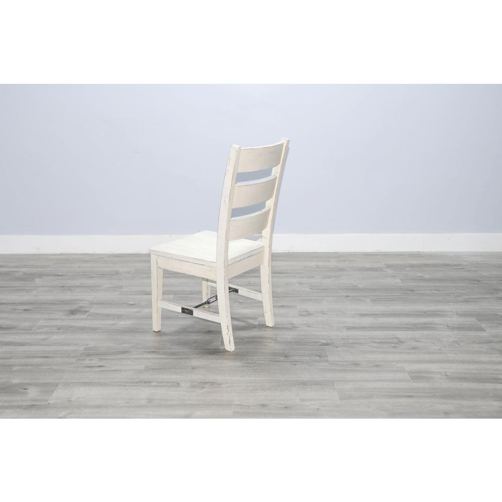 Sunny Designs White Sand Ladderback Chair with Turnbuckle, Wood Seat. Picture 3