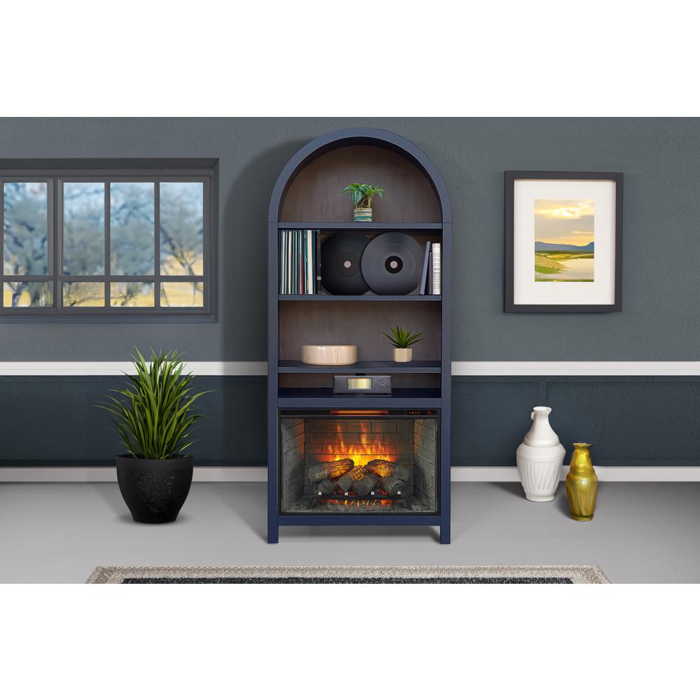Sunny Designs 37" Arch Bookcase with Electric Fireplace. Picture 2