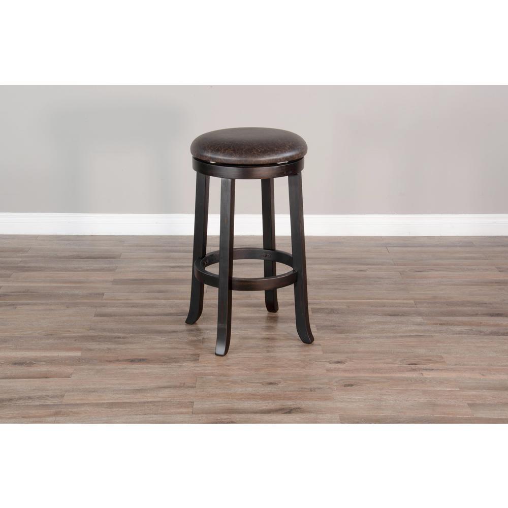 Sunny Designs Wood Bar Swivel Bar Stool with Cushion Seat. Picture 3