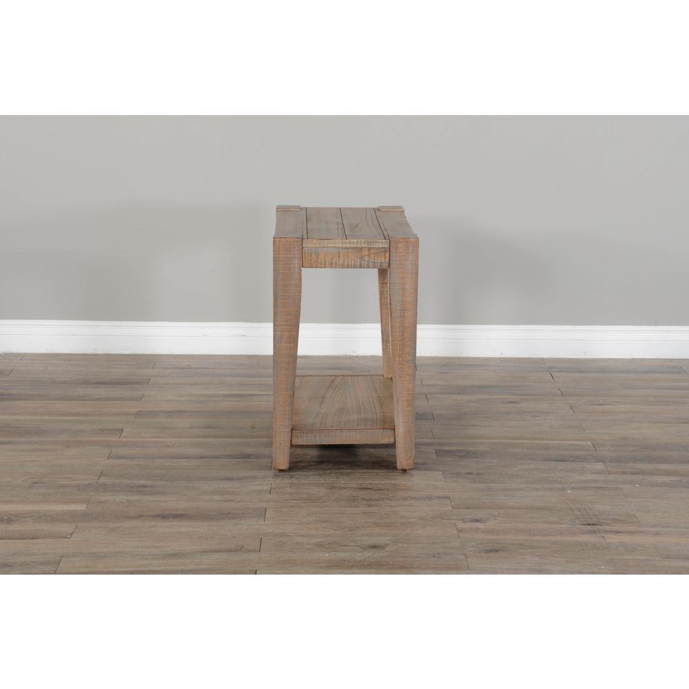 Sunny Designs 25" Modern Mindi Wood Chair Side Table in Weathered Brown. Picture 5