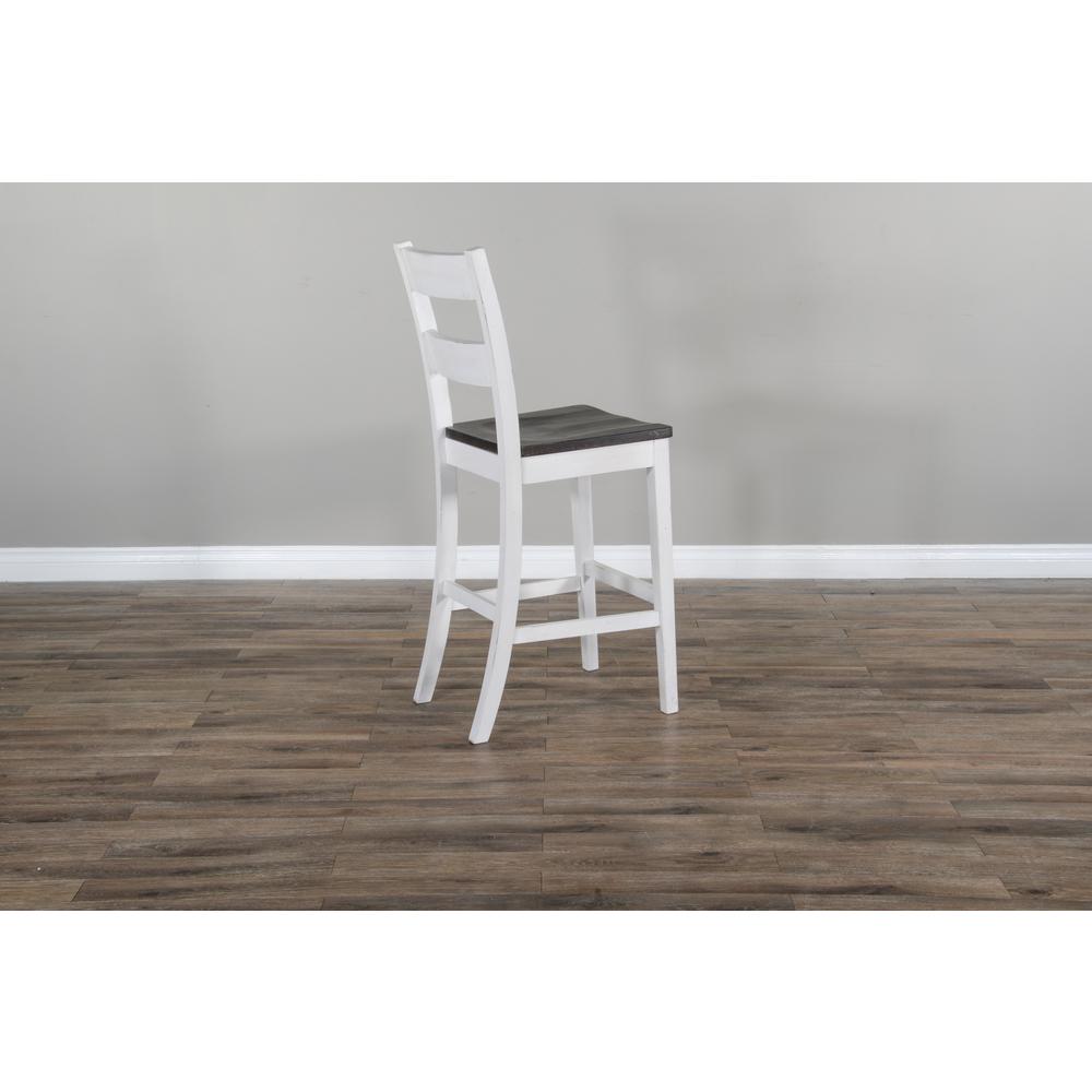 Sunny Designs Solid Wood Ladderback Barstool, Wood Seat. Picture 4