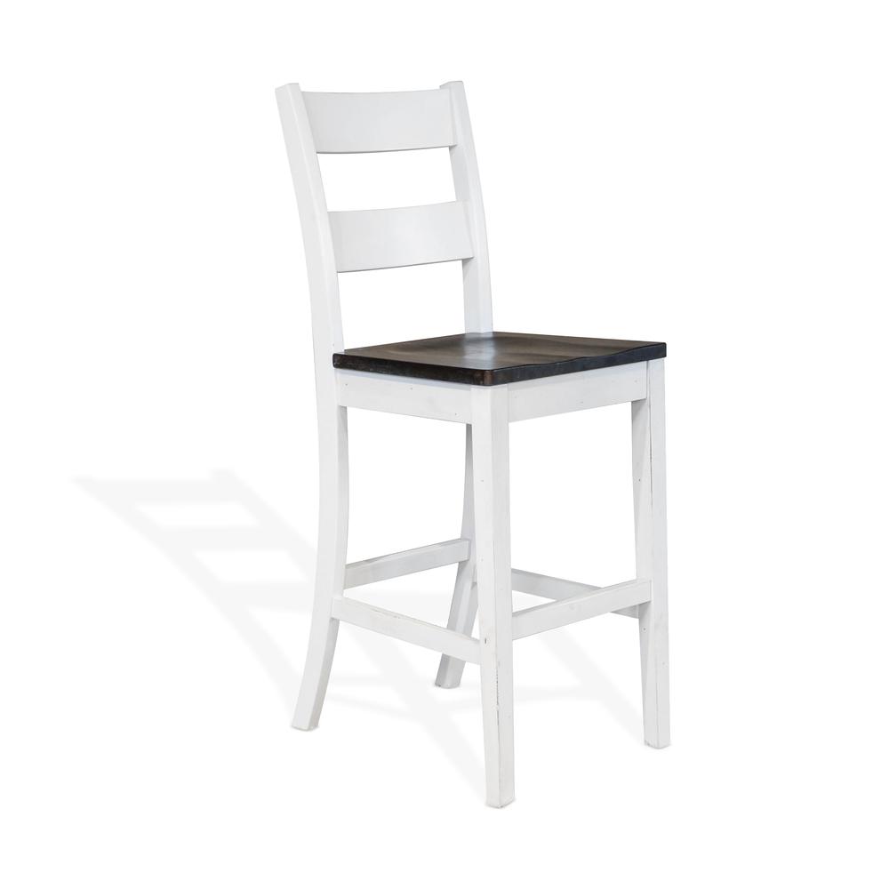 Sunny Designs Solid Wood Ladderback Barstool, Wood Seat. Picture 1