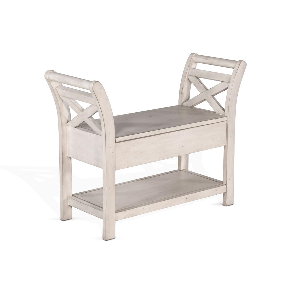 Sunny Designs Accent Bench with Storage, Wood Seat. Picture 1