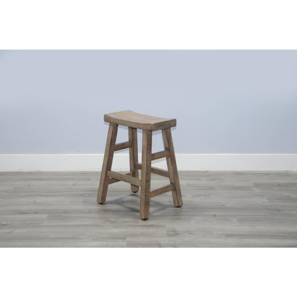 Sunny Designs Beach Pebble Counter Saddle Seat Stool, Wood Seat. Picture 3