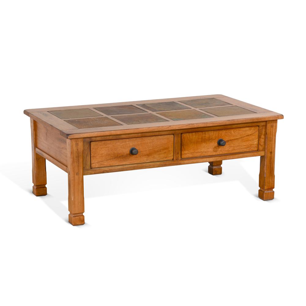 Sunny Designs Sedona 49" Transitional Wood Coffee Table in Rustic Oak. Picture 1
